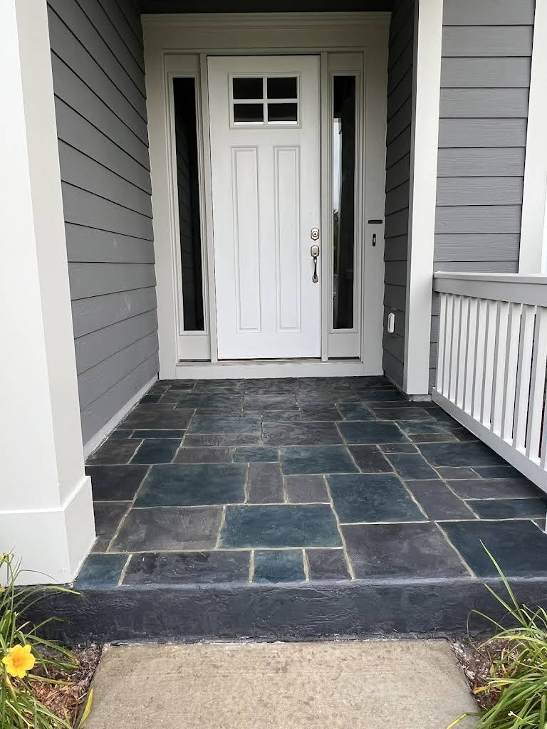 Blue slate overlay porch